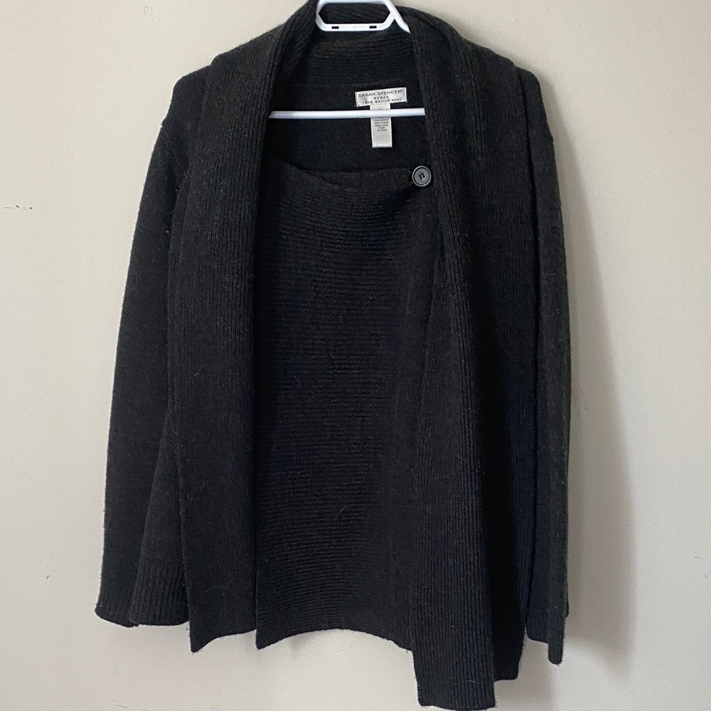 Marina wool Sarah Spencer Black Cardigan Sweater